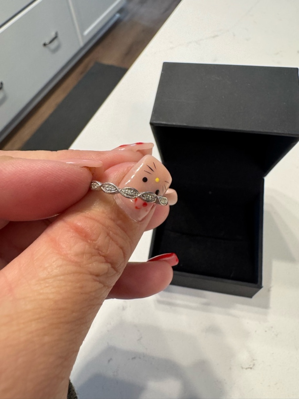 Zales sterling silver Marquise Diamond Accent Band - Picture 3 of 4